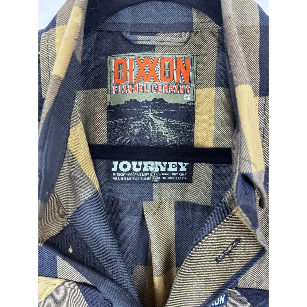 NWOT Dixxon Flannel Co The Journey Size Small Black Yellow Plaid Shirt
